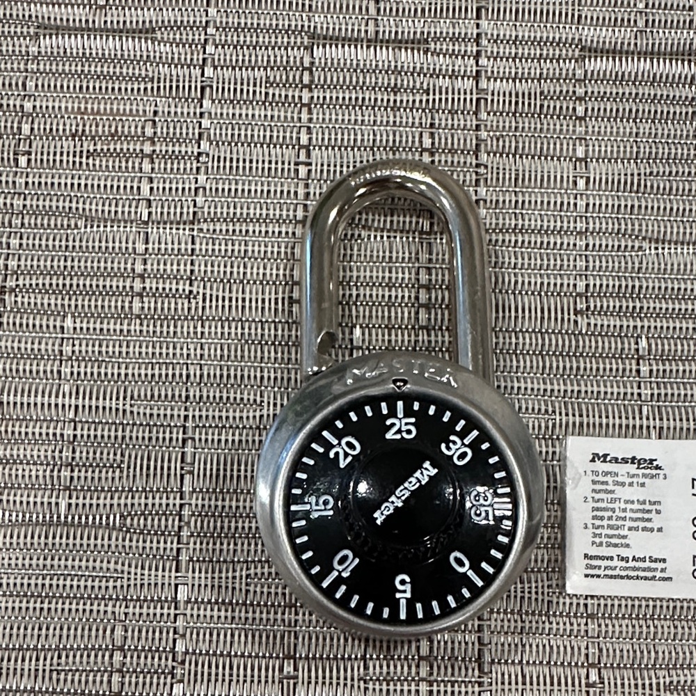 Master Lock Silver and Black Combination Padlock